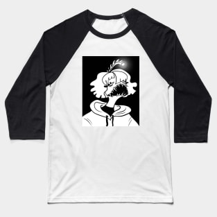 Sea Creature Girl (black and white) Baseball T-Shirt